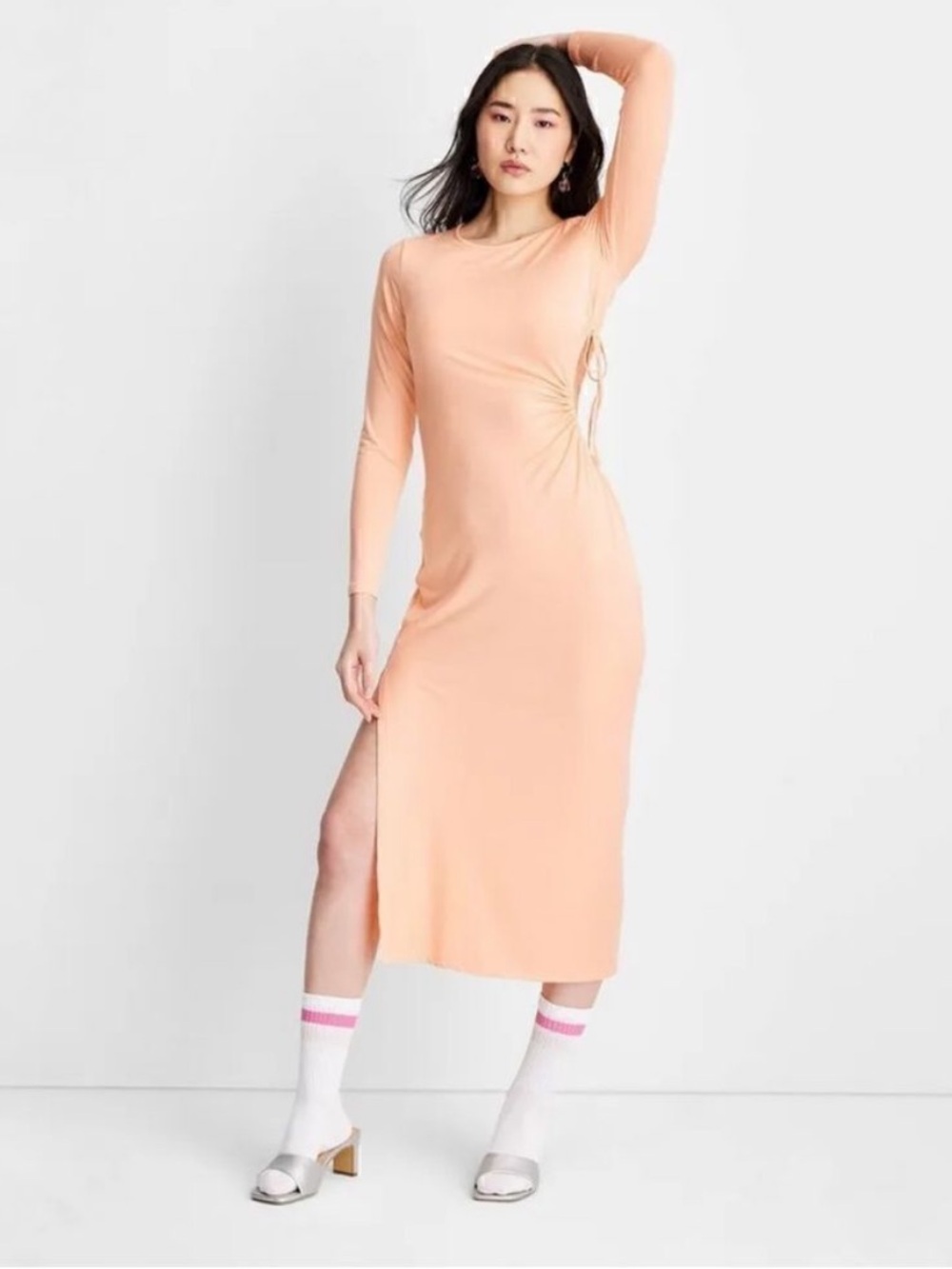 Future Collective W/Gabriella Karefa-Johnson Long Sleeve Side Cut Out Dress MED